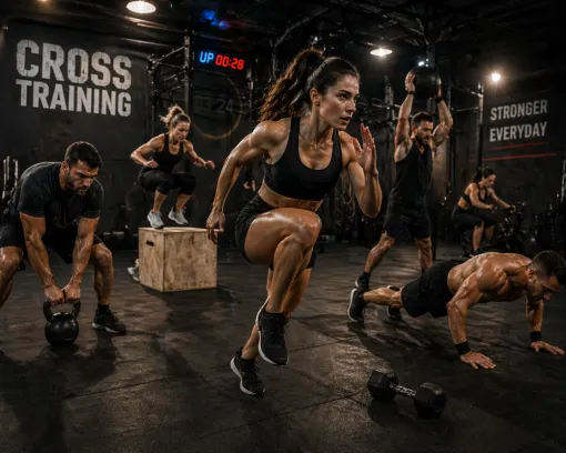 Cours collectif de CROSS TRAINING avec coach en salle de sport à Grenoble, Échirolles, L'Appart Fitness Eybens
