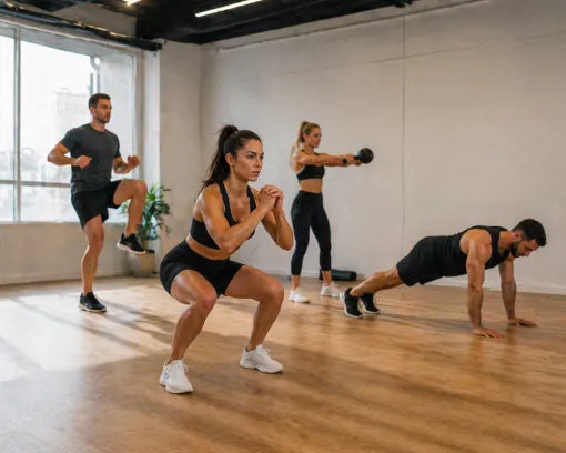 Cours collectif de circuit training avec coach en salle de sport à Grenoble, Échirolles, L'Appart Fitness Eybens